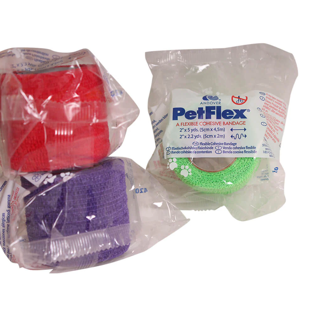Andover PetFlex Cohesive Bandage, 2" x 5 Yards, Easy-Tear, Sweat & Water-Resistant - Image 2