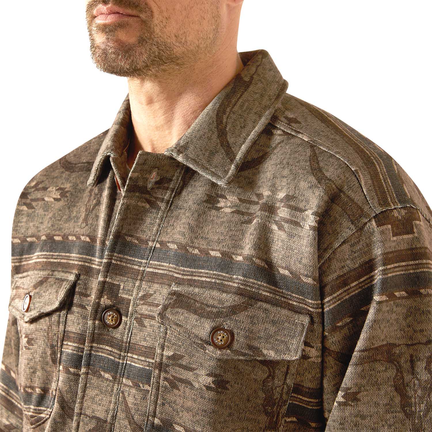 Ariat Mens Caldwell Printed Shirt Jacket - Image 3