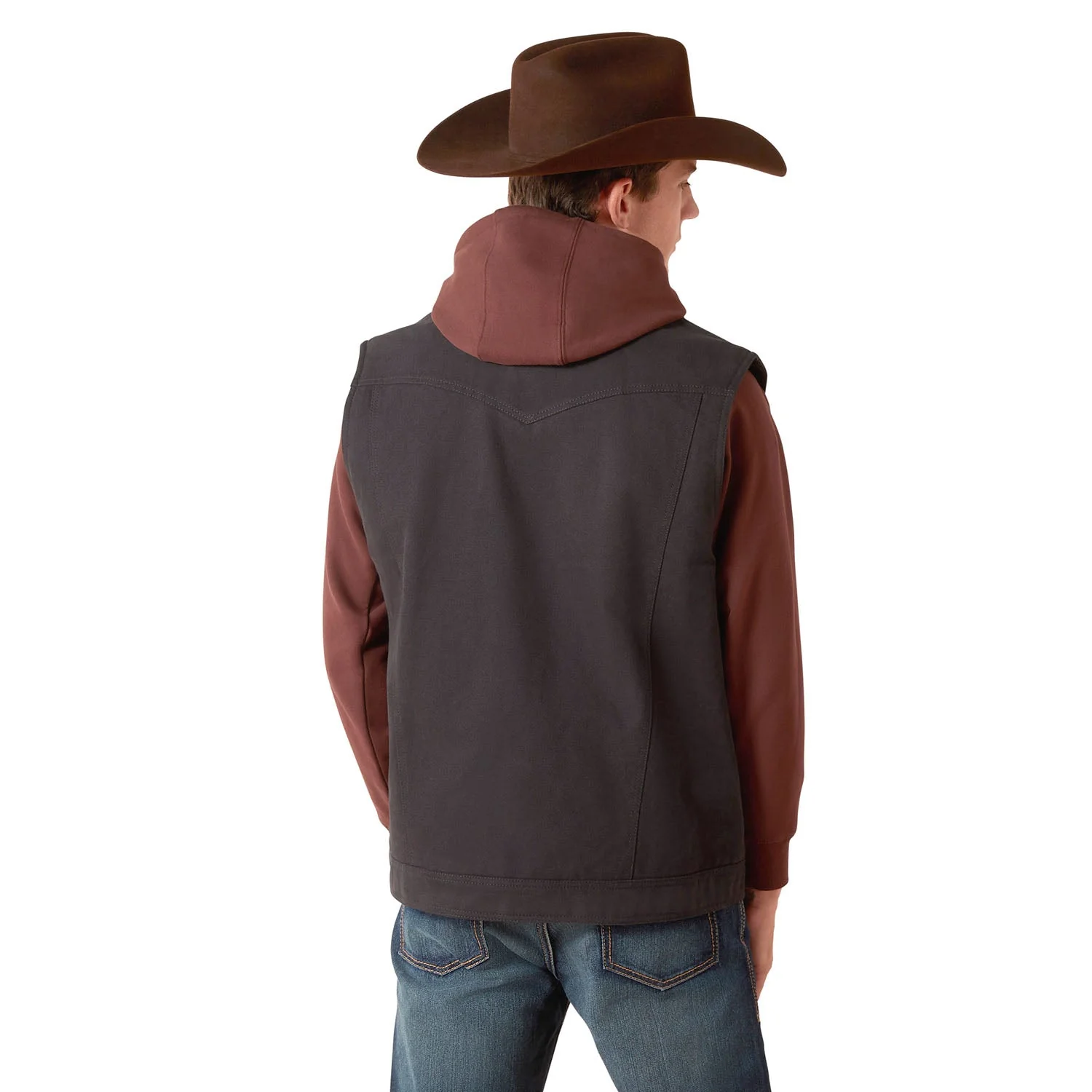 Ariat Men's Canvas Rancher Vest – Insulated Flannel-Lined Western Outdoor Vest - Image 2