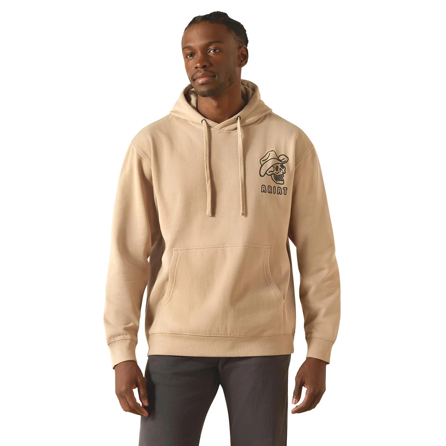 Ariat Mens Drinking Buddies Graphic Hoodie – Relaxed Fit Brushed Fleece Pullover - Image 2