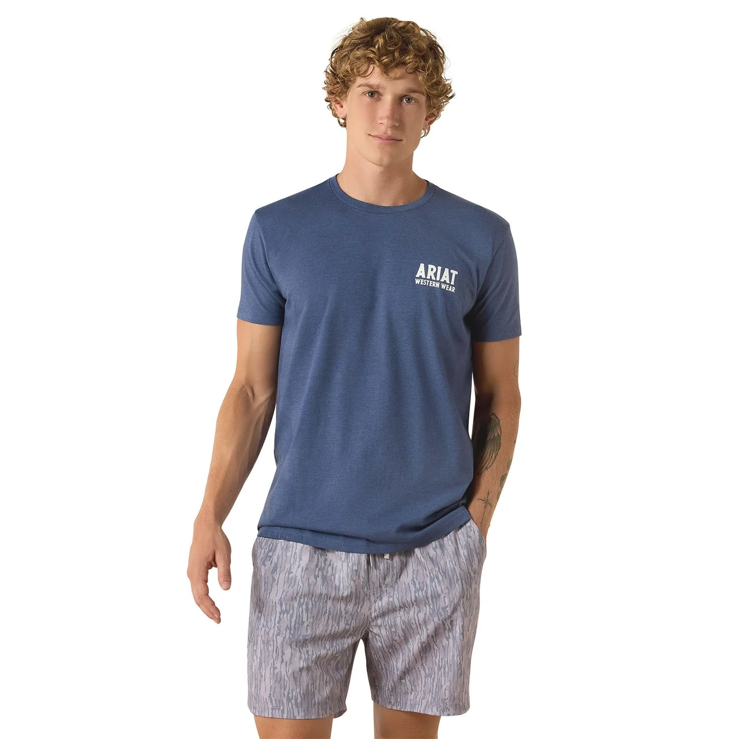 Ariat Mens Outline Shop Short Sleeve Shirt, Western Wear Tee - Image 3