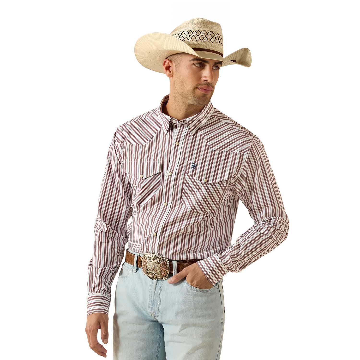 Ariat Men’s Pro Series Fitted Long Sleeve Western Shirt with Snap Closure
