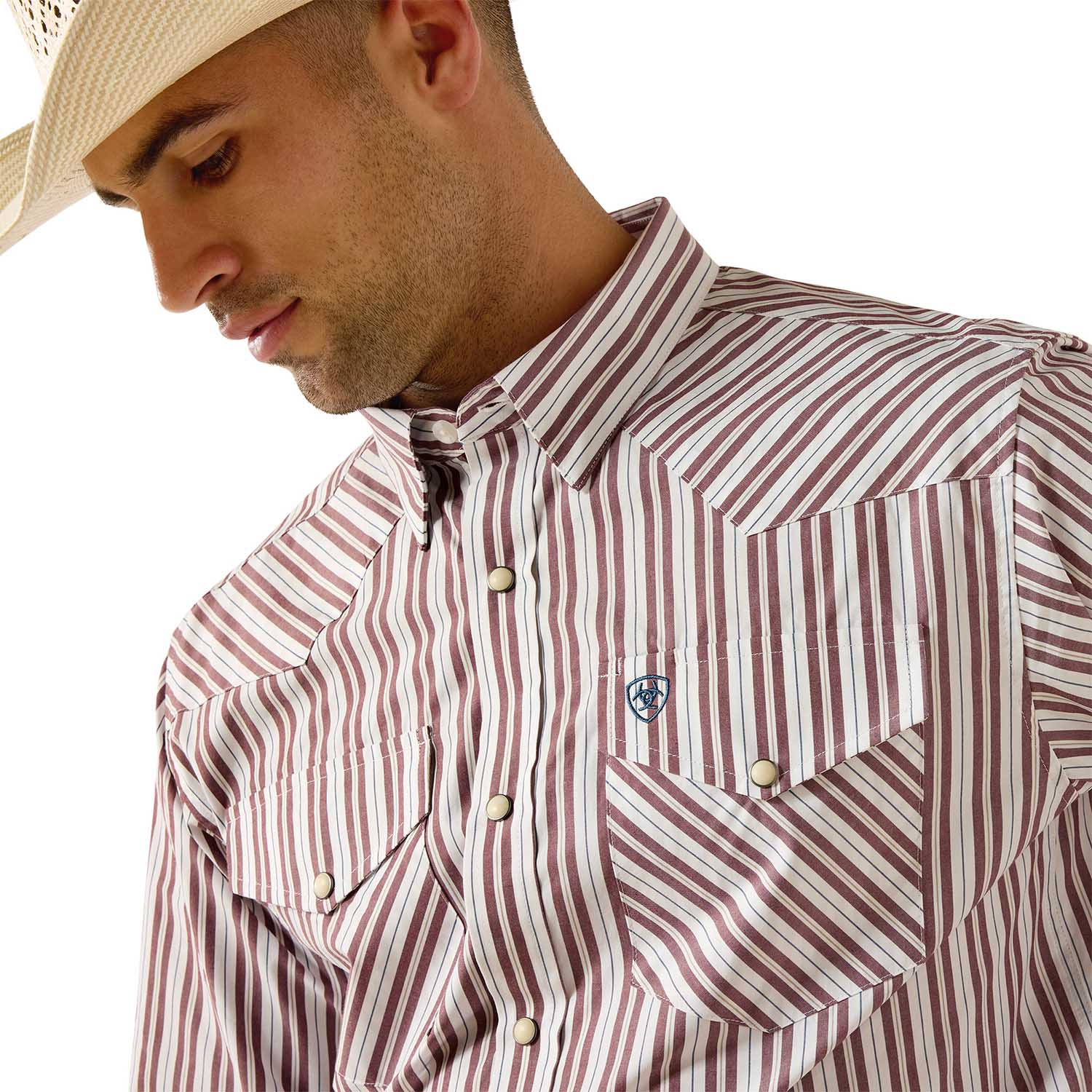Ariat Men's Pro Series Fitted Long Sleeve Western Shirt with Snap Closure - Image 3
