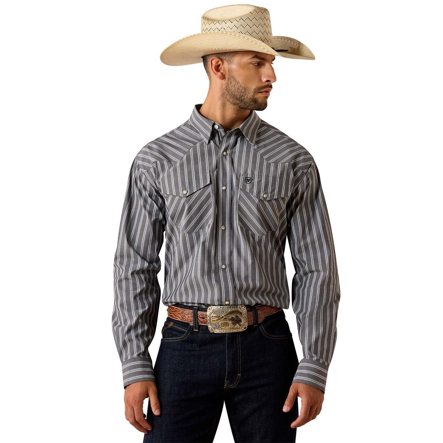 Ariat Mens Pro Series Western Classic Long Sleeve Snap Front Shirt - Image 1