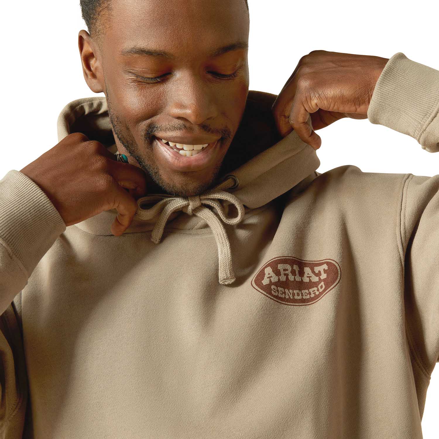 Ariat Mens Sendero "Slow Horses" Graphic Hoodie – Relaxed Fit Brushed Fleece Pullover - Image 3