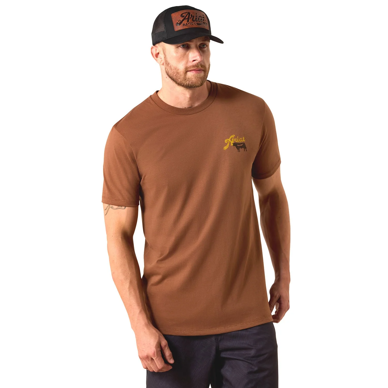 Ariat Mens Short Sleeve Shirt, BBQ Smoke Western Graphic Tee - Image 3