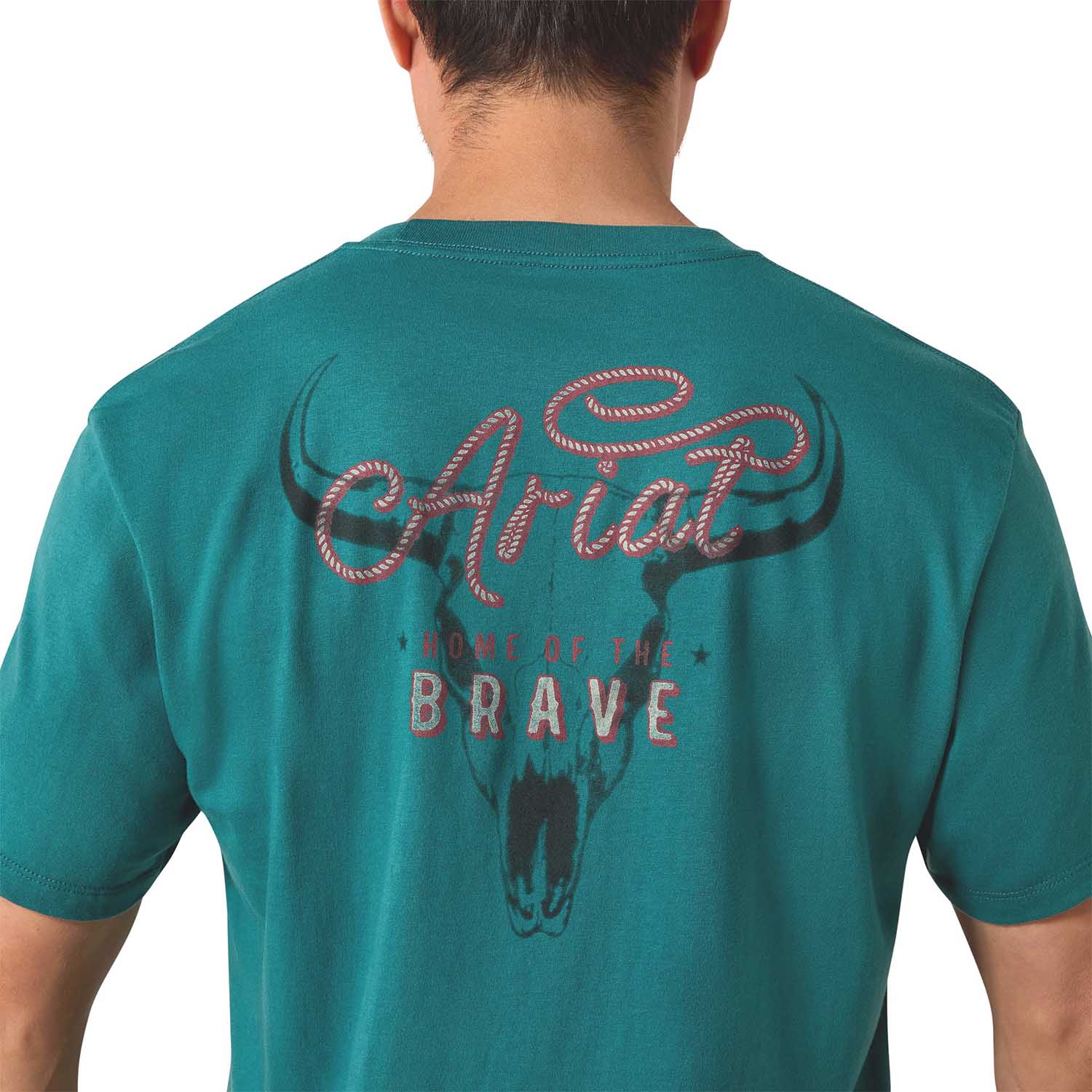 Ariat Mens Short Sleeve Shirt, Cattle Skull Freedom Western Graphic Tee - Image 2