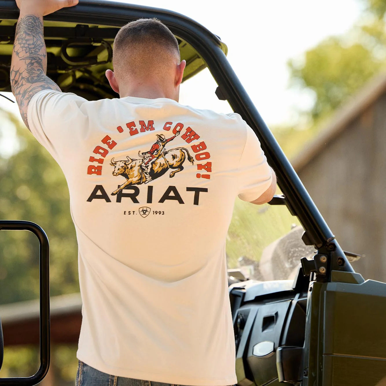 Ariat Mens Short Sleeve Shirt, Ride Em Cowboy Western Graphic Tee - Image 3