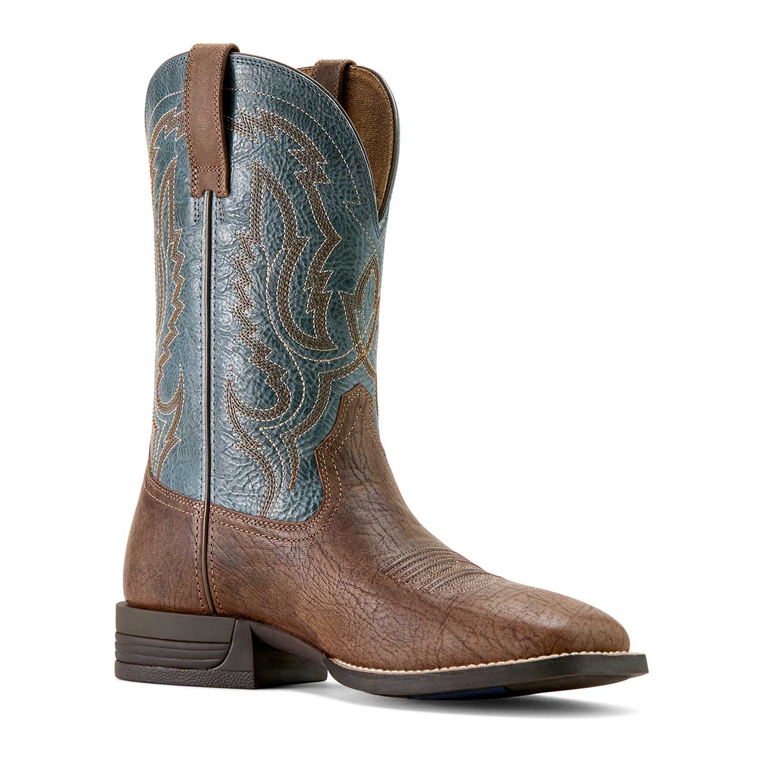 Ariat Mens Steadfast Wide Square Toe Leather Cowboy Boot – Comfortable All-Day Western Work Boot - Image 2