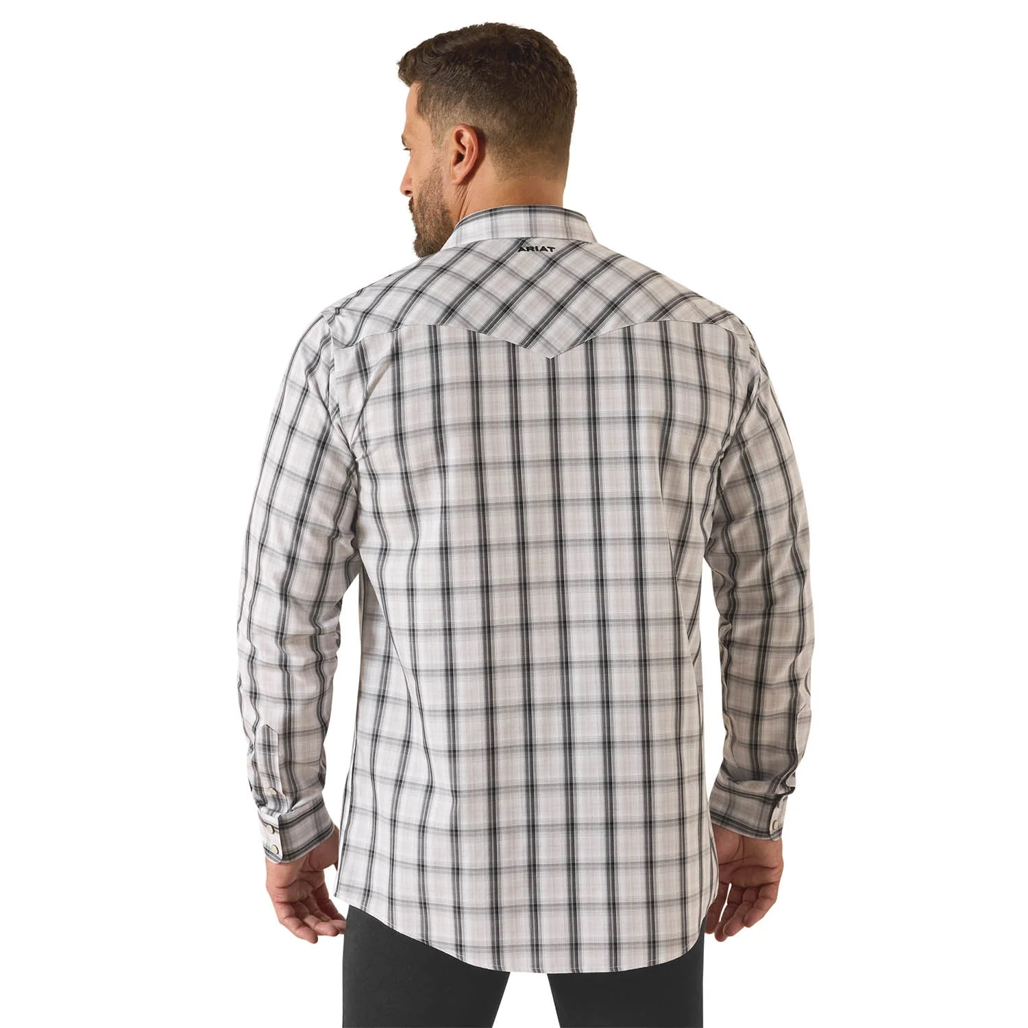 Ariat Men's Wrinkle-Free Fitted Snap Button Long Sleeve Shirt - Image 2