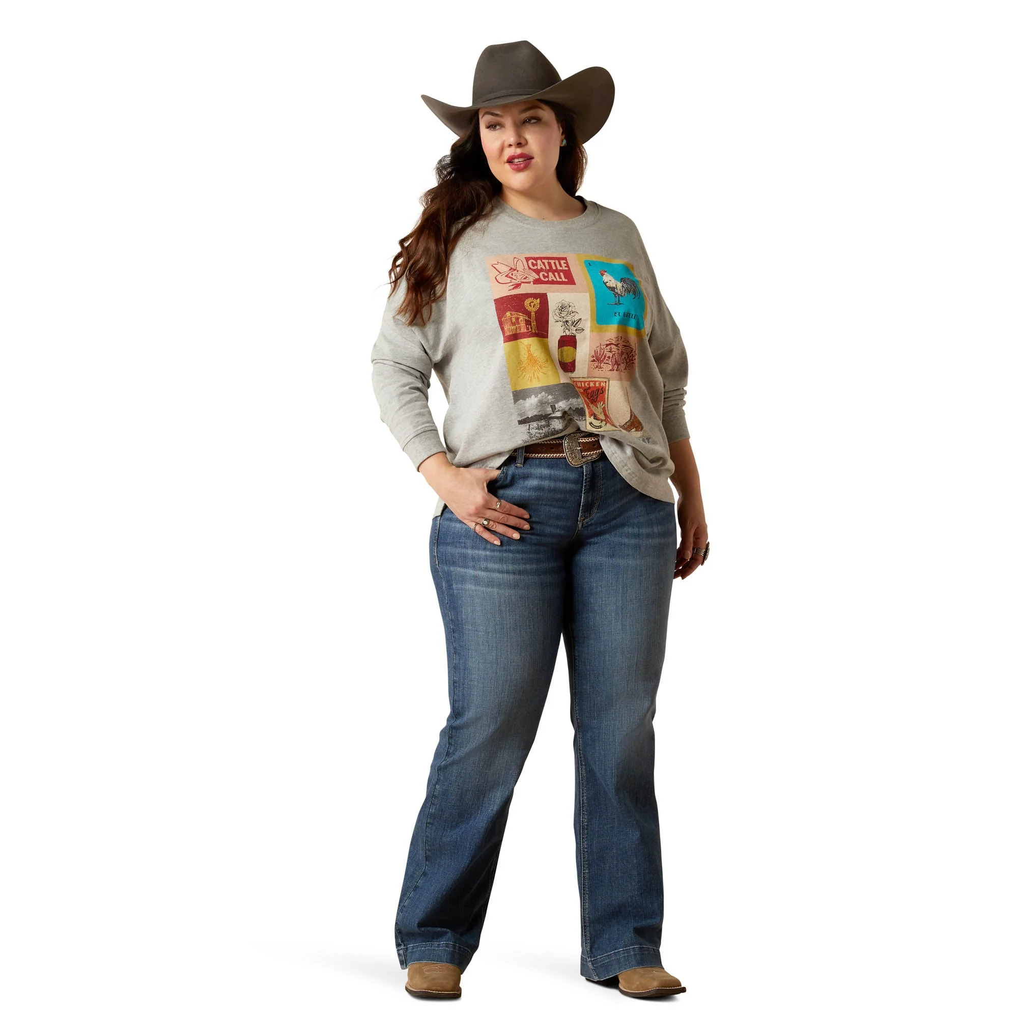 Ariat Women's Cattle Call Oversized Long Sleeve Shirt - Image 2