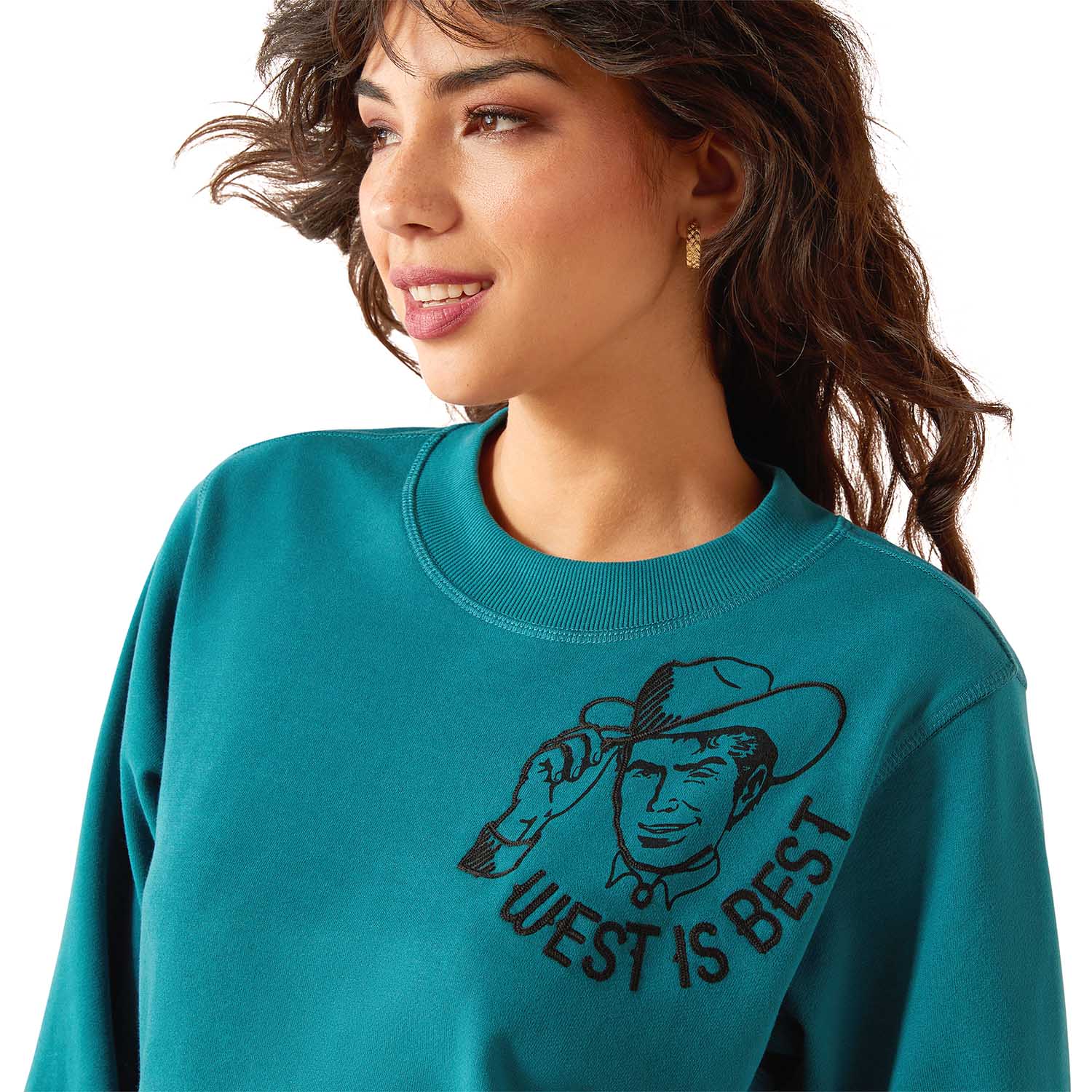 Ariat Women's Essential Sendero "West is Best" Graphic Sweatshirt – Cozy Western Fleece Crewneck - Image 3