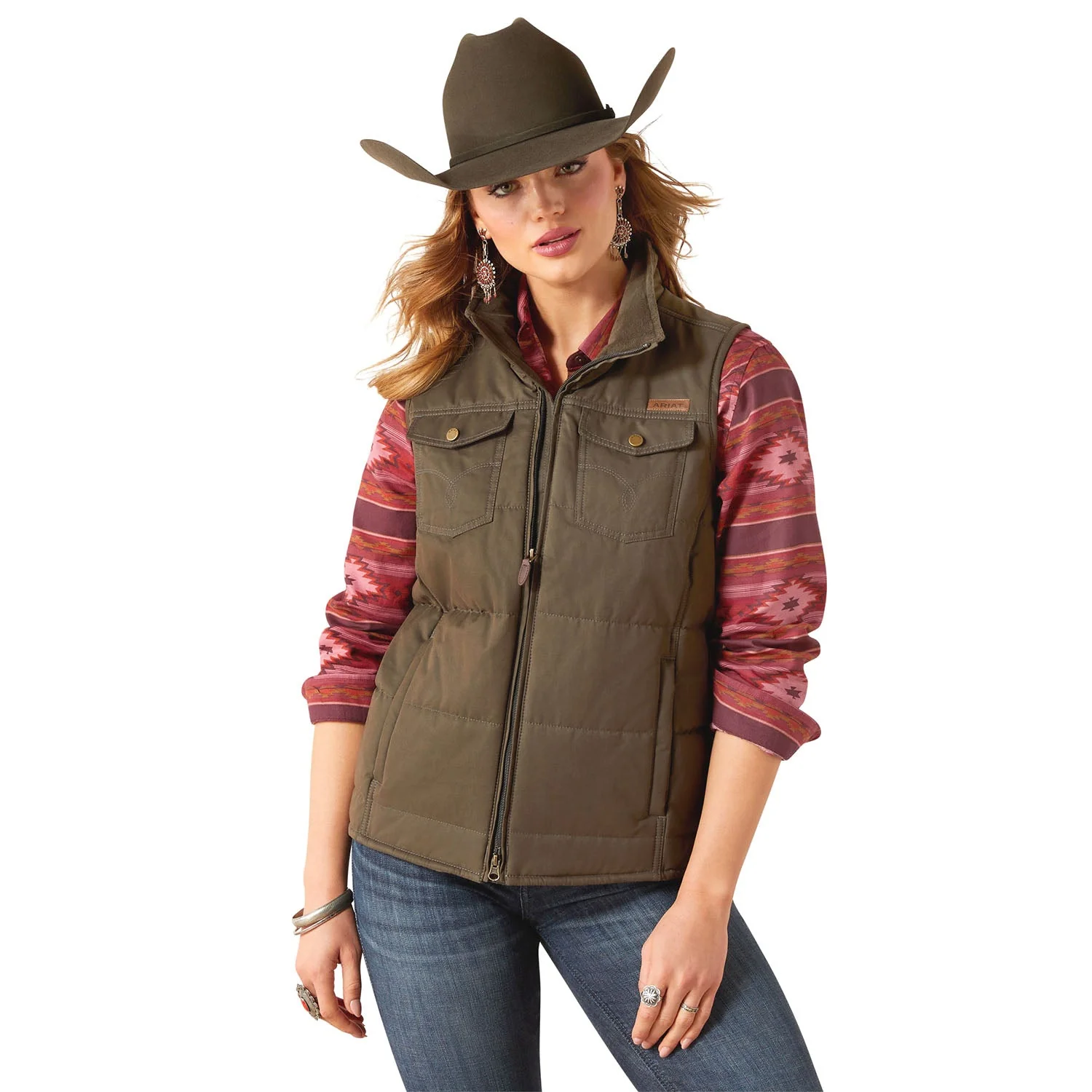 Ariat Womens Grizzly Quilted Vest – Lightweight Insulated Outdoor Vest - Image 1