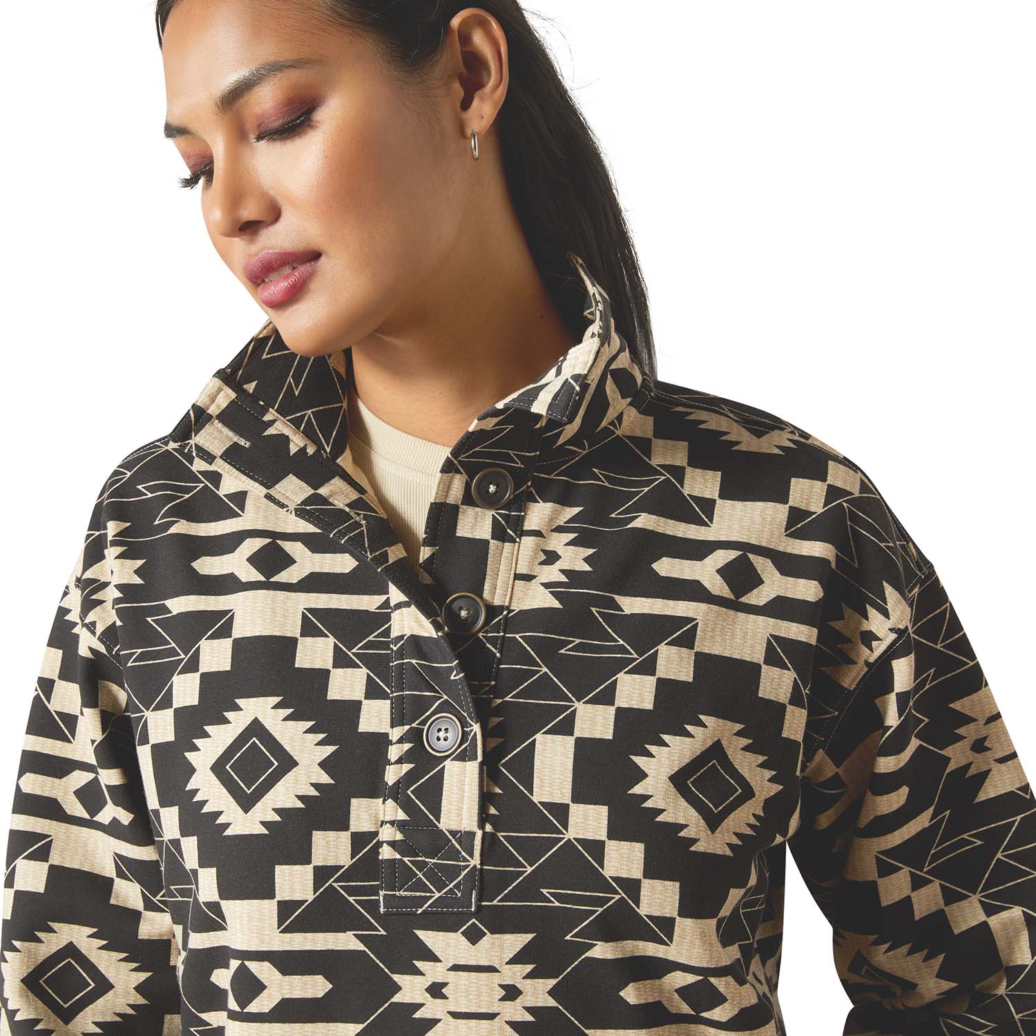 Ariat Womens Hometown Button Front Sweatshirt - Image 3