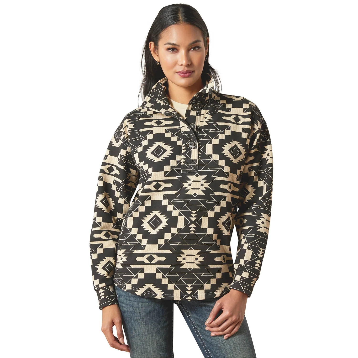 Ariat Womens Hometown Button Front Sweatshirt - Image 1