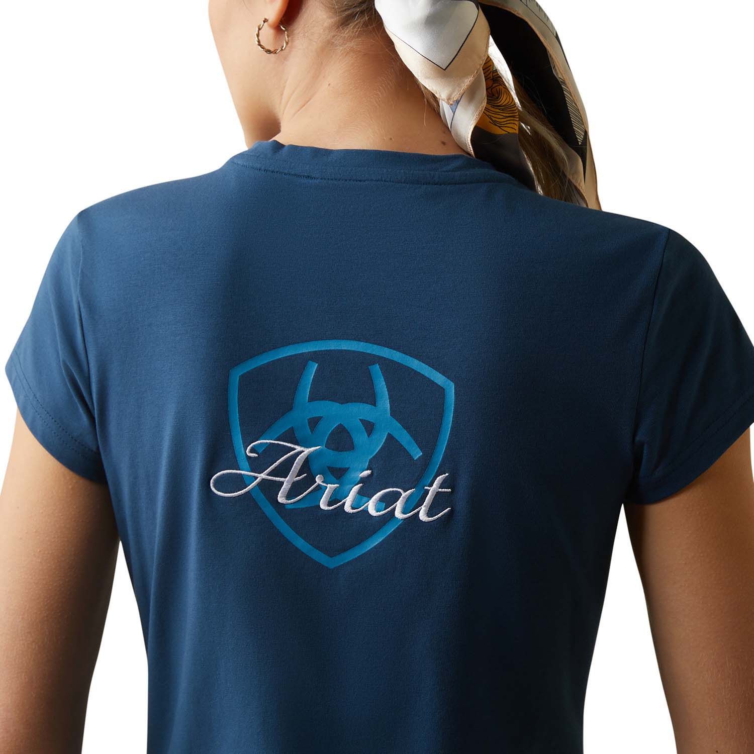 Ariat Women's Logo Script T-Shirt, Deep Petroleum - Image 3
