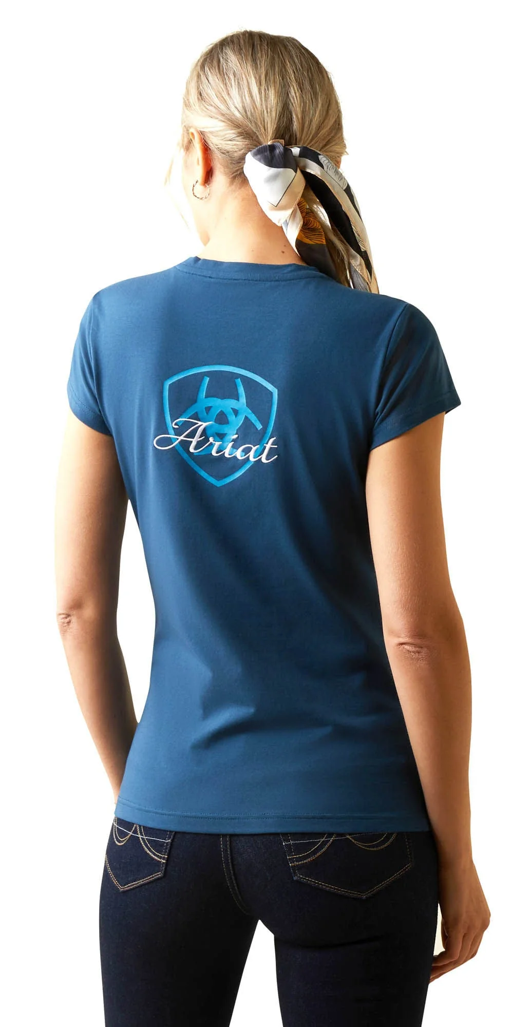Ariat Women's Logo Script T-Shirt, Deep Petroleum - Image 2