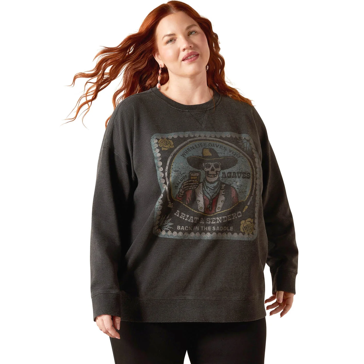 Ariat Womens Oversized Sendero "When Life Gives You Agaves" Graphic Sweatshirt – Limited Edition - Image 1