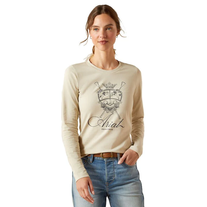 Ariat Women's Ritzy Logo Long Sleeve Tee – Organic Cotton, Stretch, Equestrian Style - Image 1