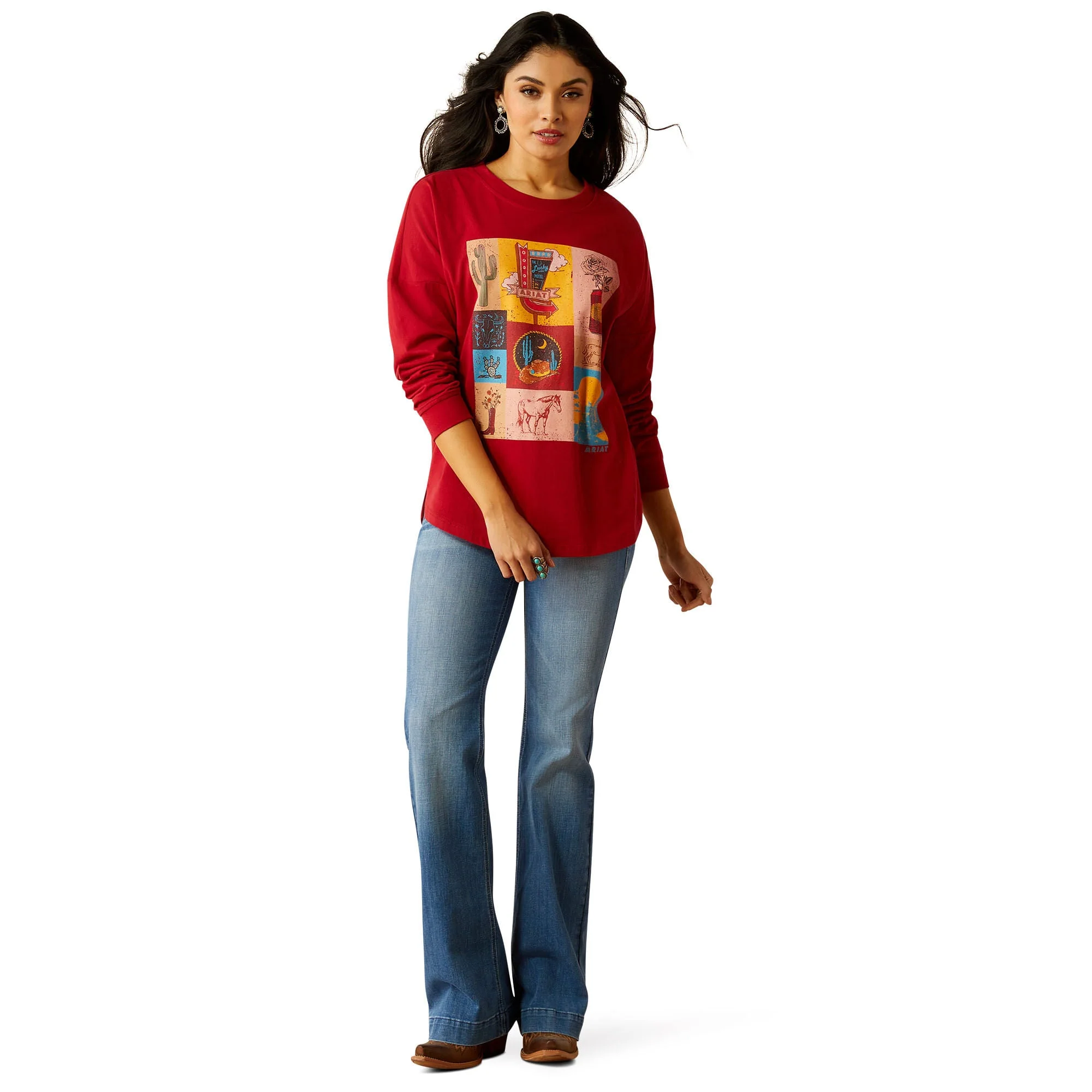 Ariat Women's Roadside Oversized Long Sleeve Shirt - Image 2