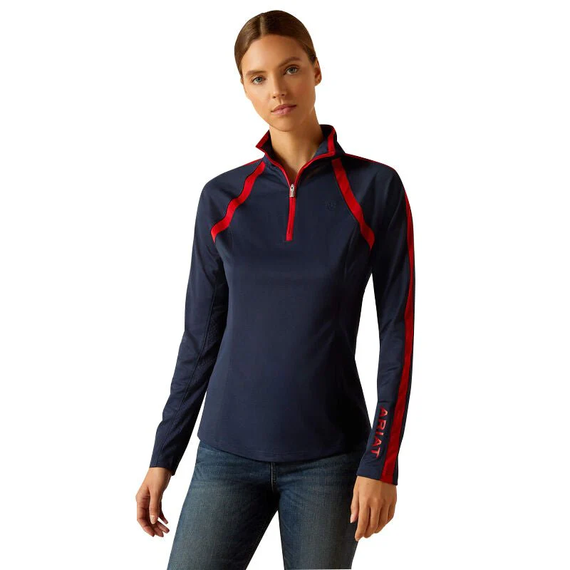 Ariat Women's Sunstopper 3.0 1/4 Zip Baselayer Shirt – High Performance Sun Shirt for Riding - Image 1