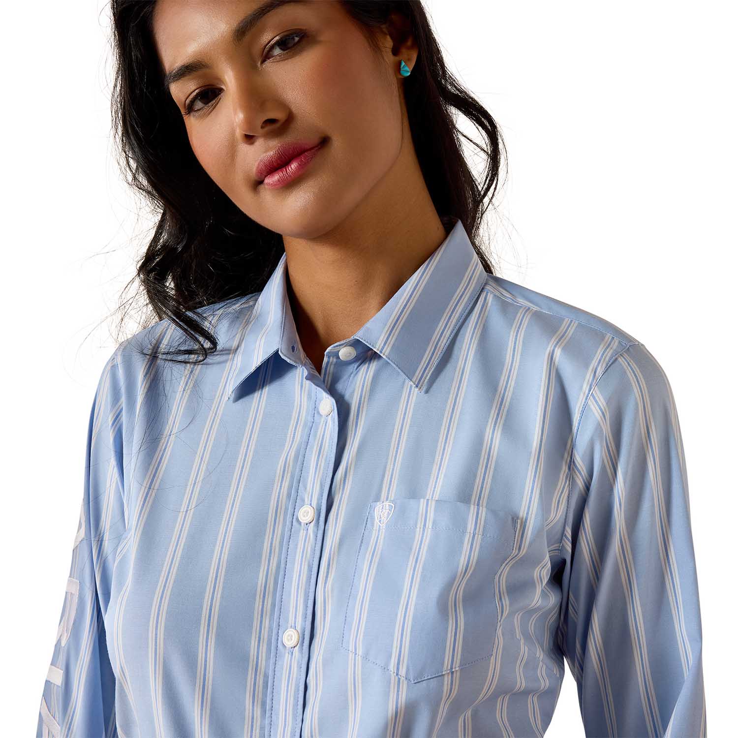 Ariat Women’s Team Kirby Performance Shirt – Stretch Poplin, Athletic Fit - Image 3