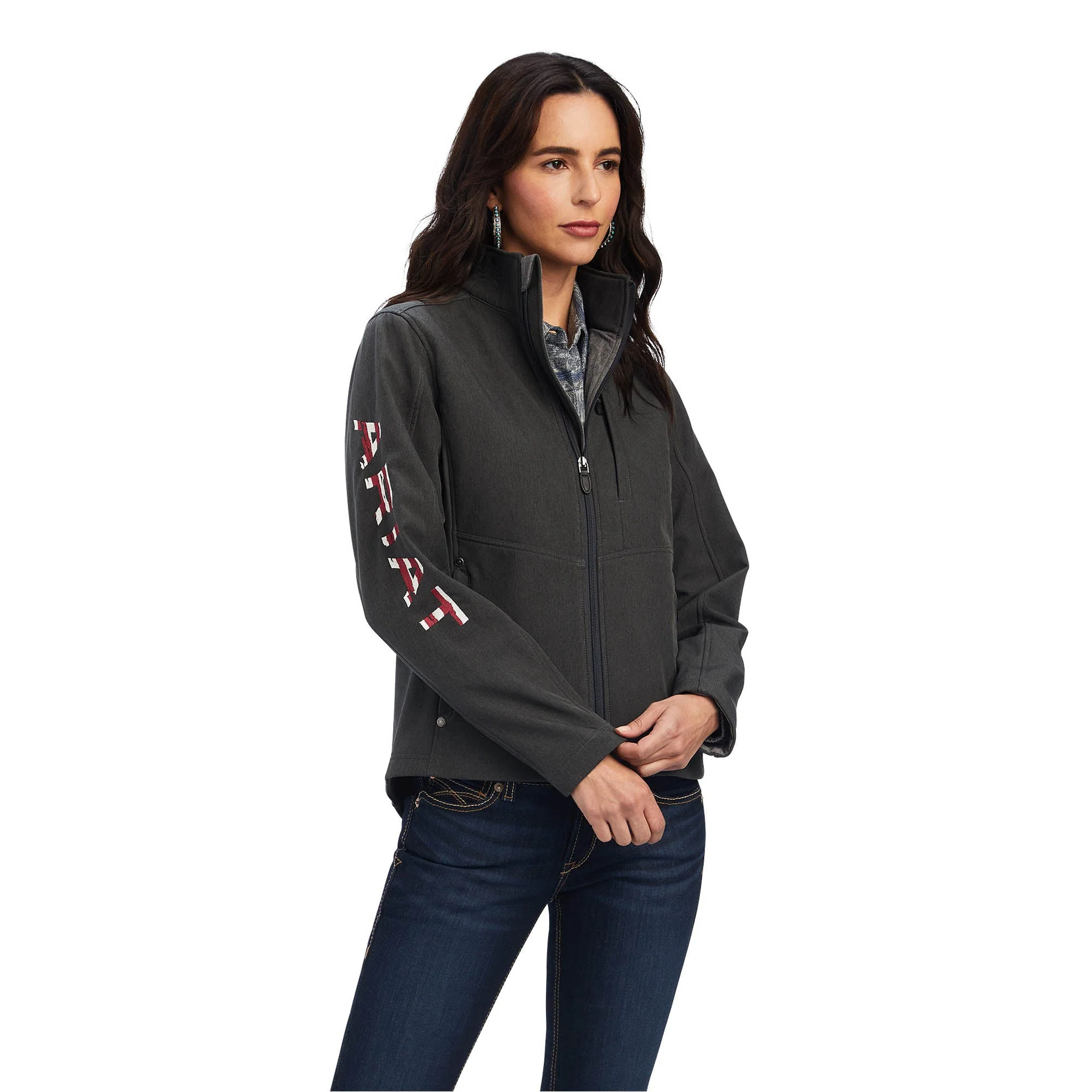 Ariat Women’s Team Patriot Softshell Jacket, Heather Charcoal