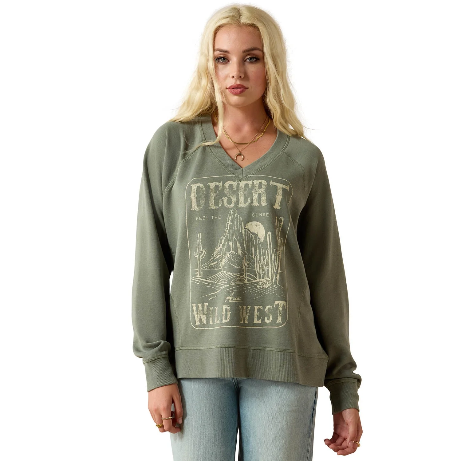 Ariat Women’s Western Victoria Oversized Sweatshirt – Cozy French Terry Pullover