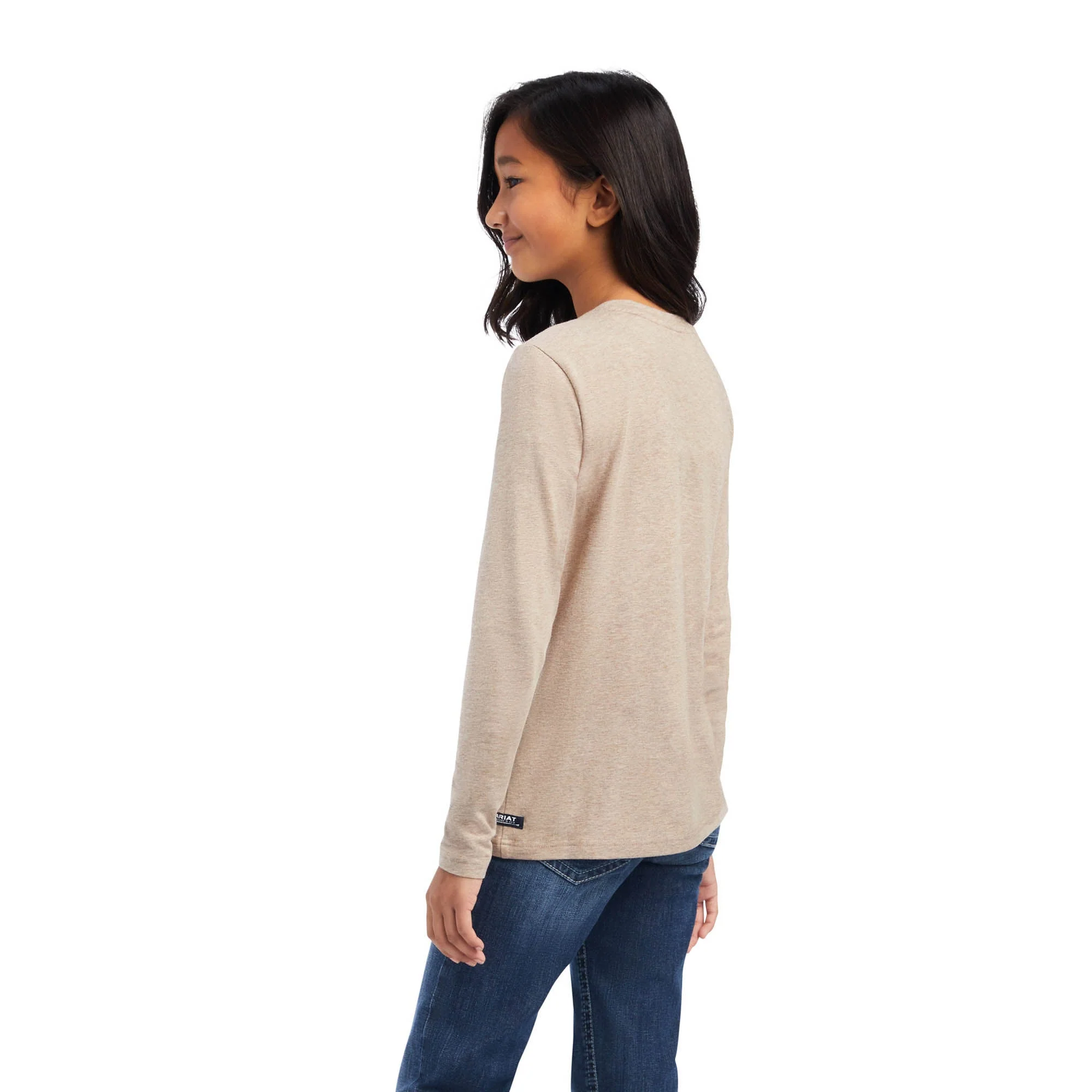 Ariat Youth "Horse of a Different Color" Longsleeve T-Shirt, Banyan Bark Heather - Image 2