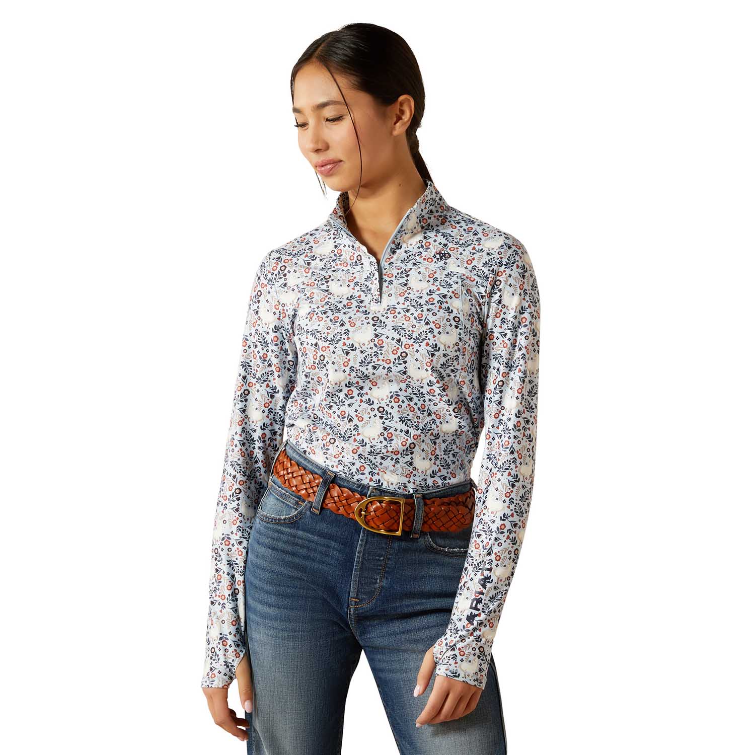 Ariat Youth Lowell 3.0 1/4 Zip Performance Baselayer – UV Protection and Thumbholes