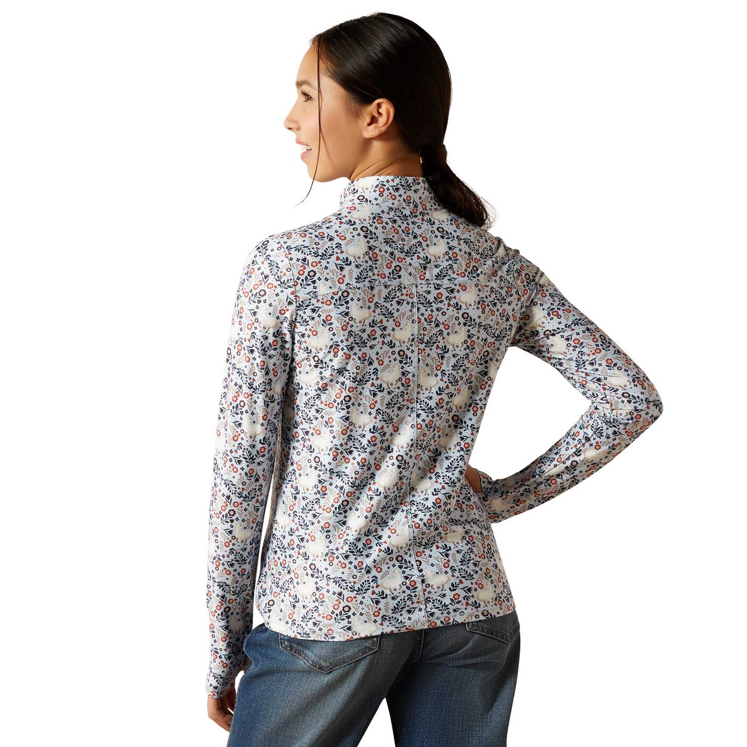 Ariat Youth Lowell 3.0 1/4 Zip Performance Baselayer - UV Protection and Thumbholes - Image 2