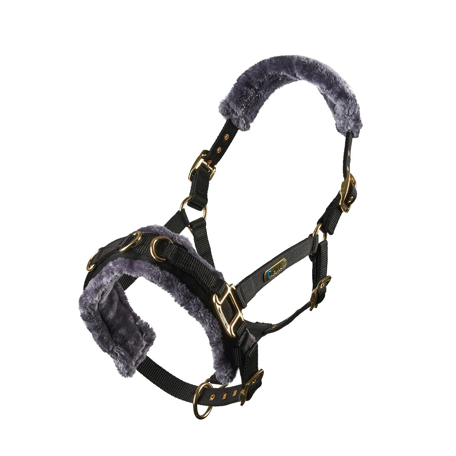 Arma Fleece Lined Lunge Cavesson – Adjustable Nylon Training Cavesson for Horses - Image 1