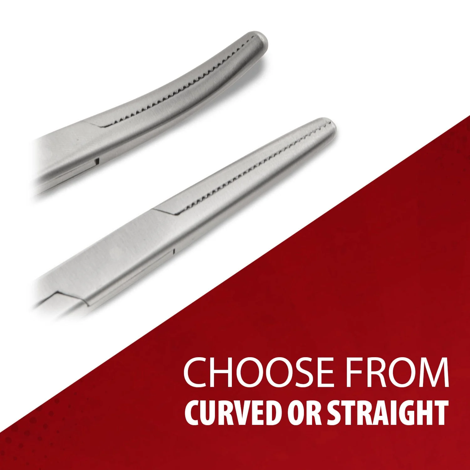 Jeffers Stainless Steel Artery Forceps/Needle Holder with Locking Mechanism, Curved or Straight Tip - Image 2