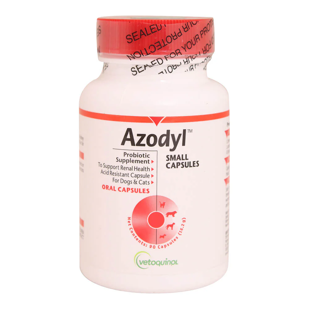 Vetoquinol Azodyl Probiotic Supplement for Dogs & Cats, 90 Capsules - Image 1