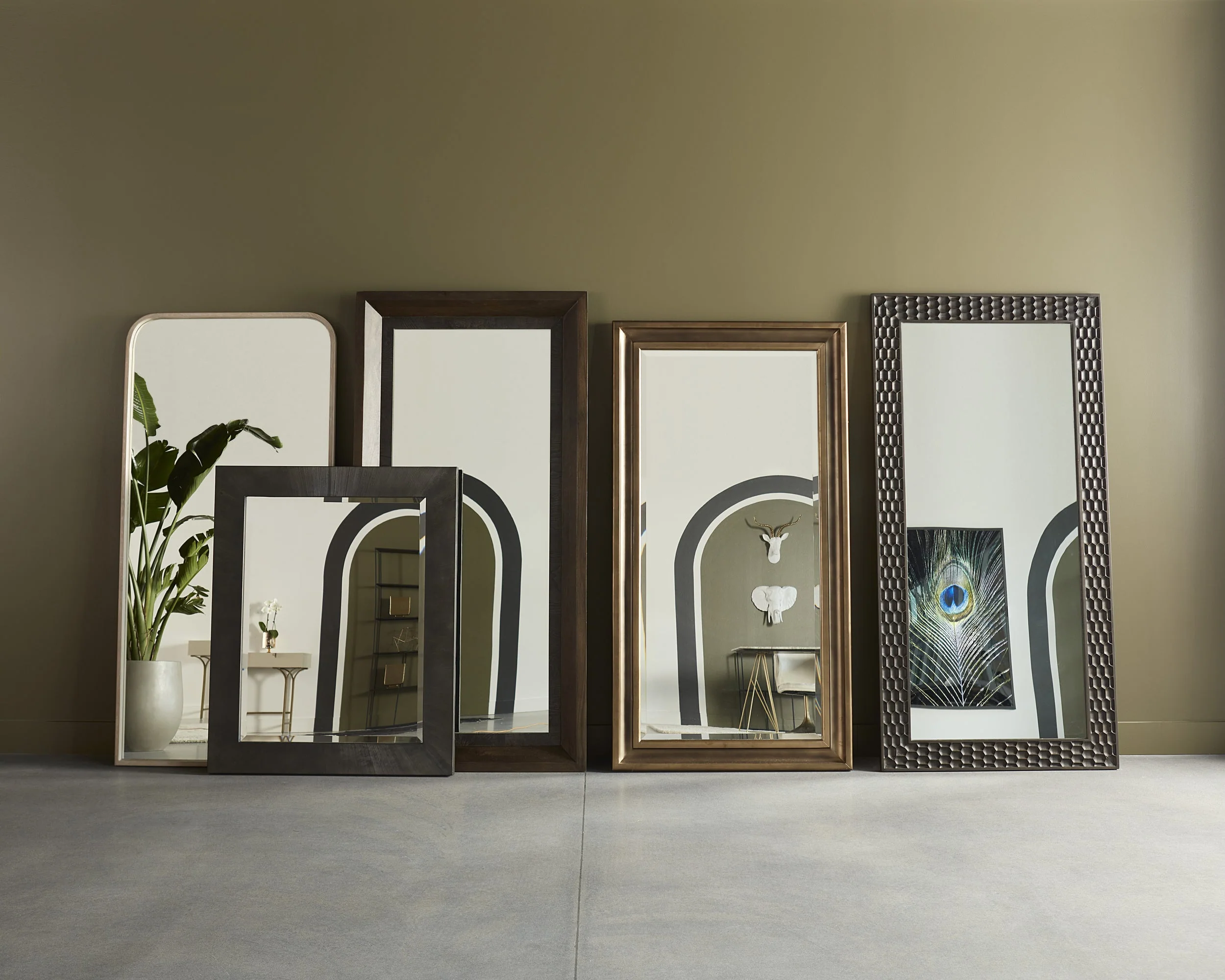 Calabasas Floor Mirror - Brass - Image 2