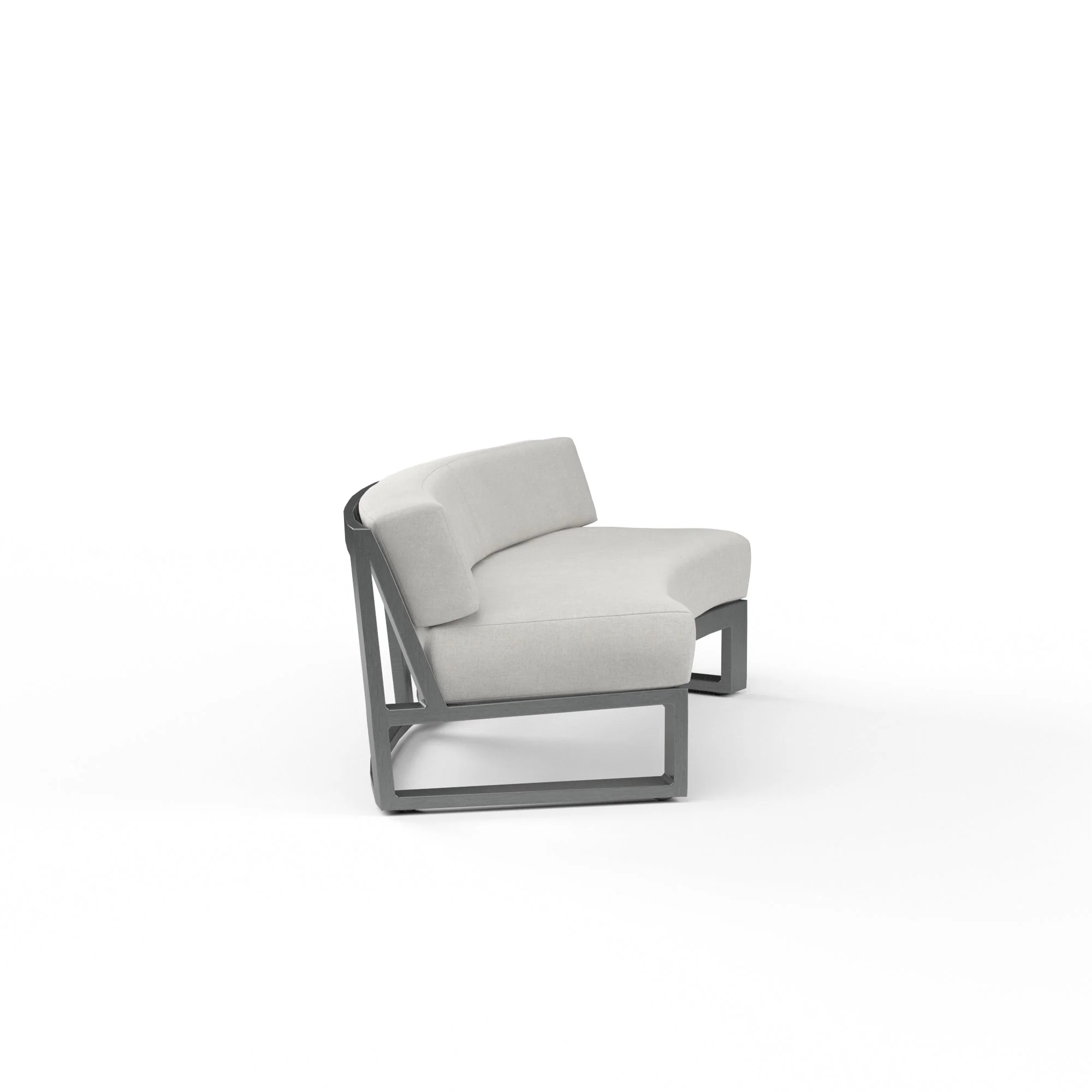 Redondo Curved Sofa in Cast Silver, No Welt - Image 3