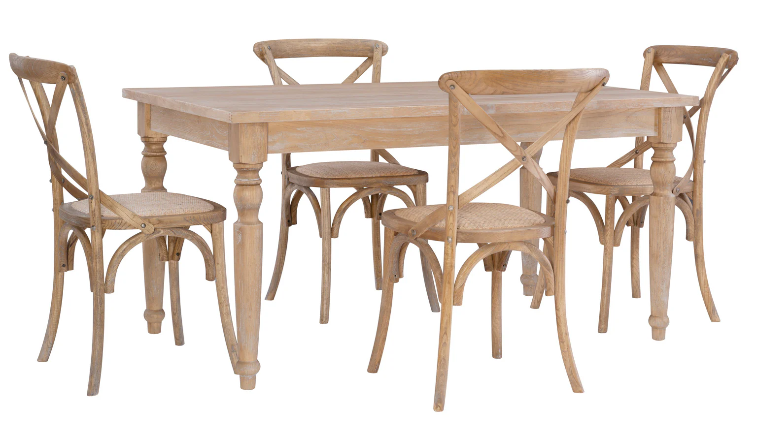 SHIRAZ 5 PC SET RECT TABLE 4 HYDE CHAIRS 034806LINAGRY5PC