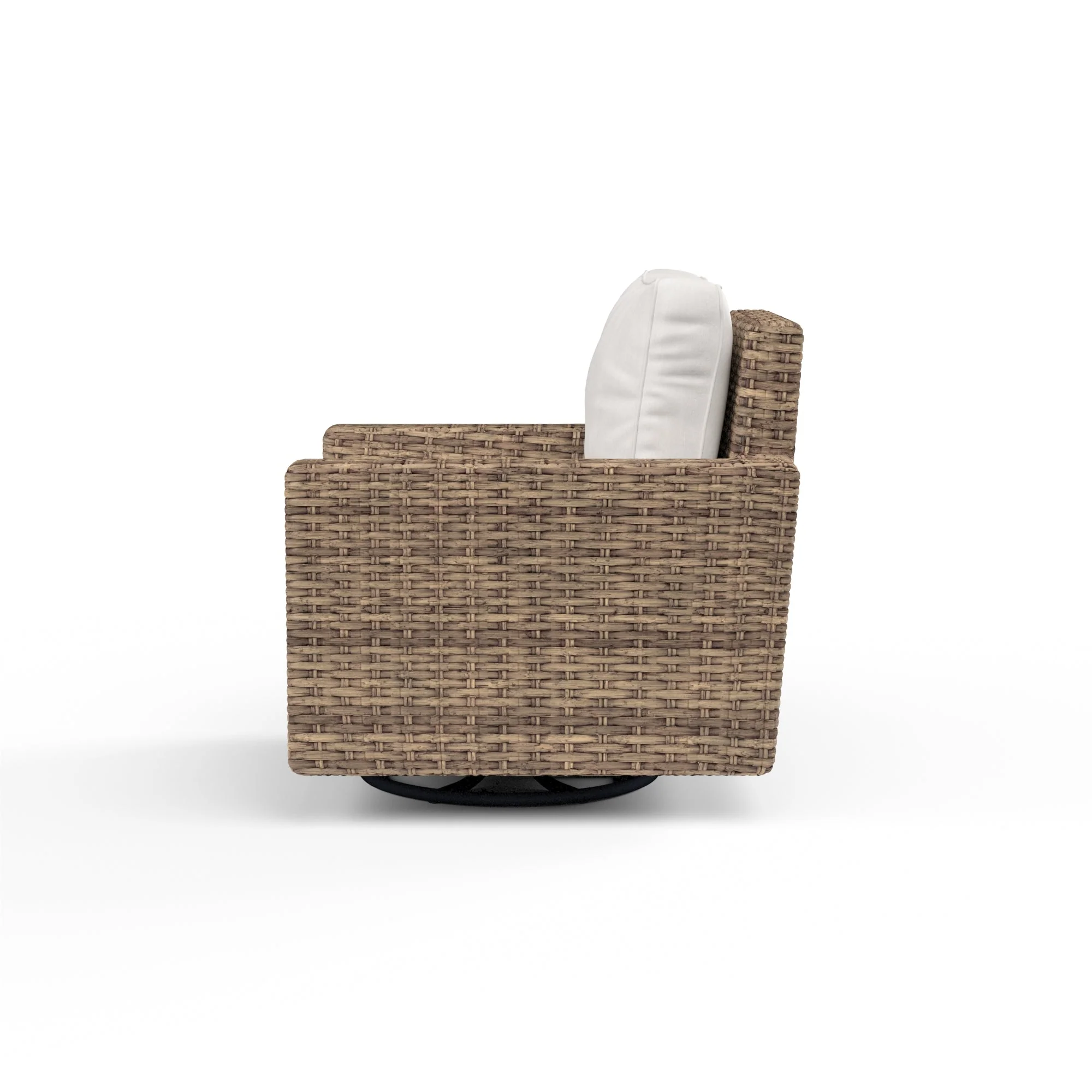 Havana Swivel Club Rocker in Canvas Flax w/ Self Welt - Image 3
