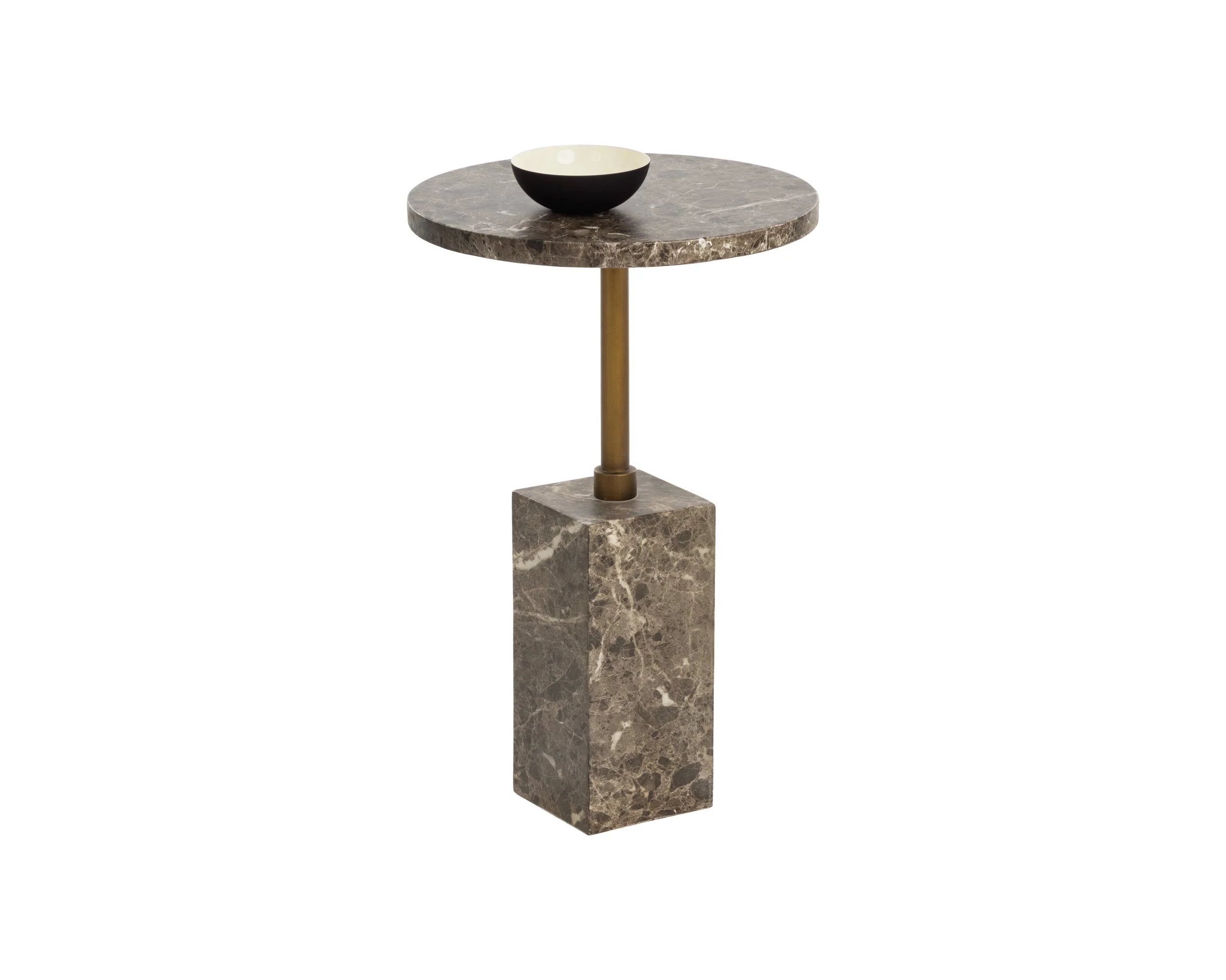 Mizani End Table – Marble Look – Dark Emperador