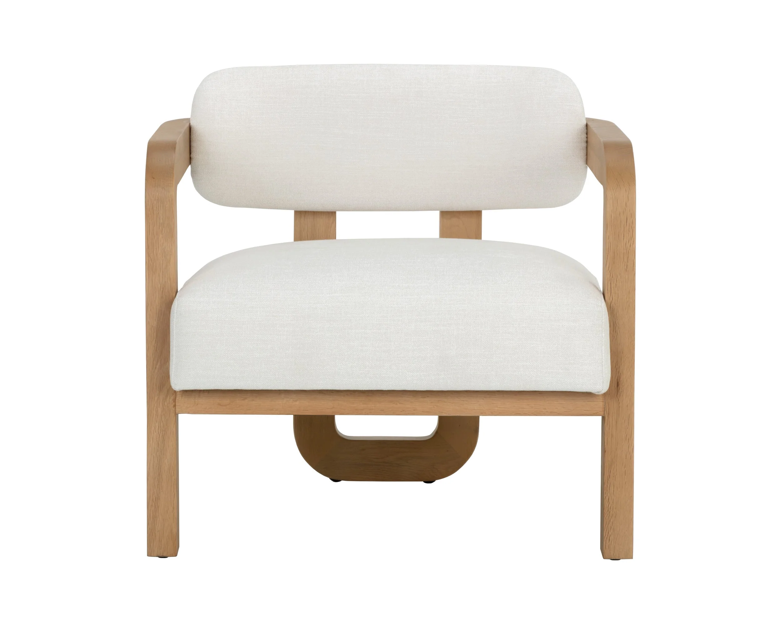 Madrone Lounge Chair - Rustic Oak - Heather Ivory Tweed - Image 2