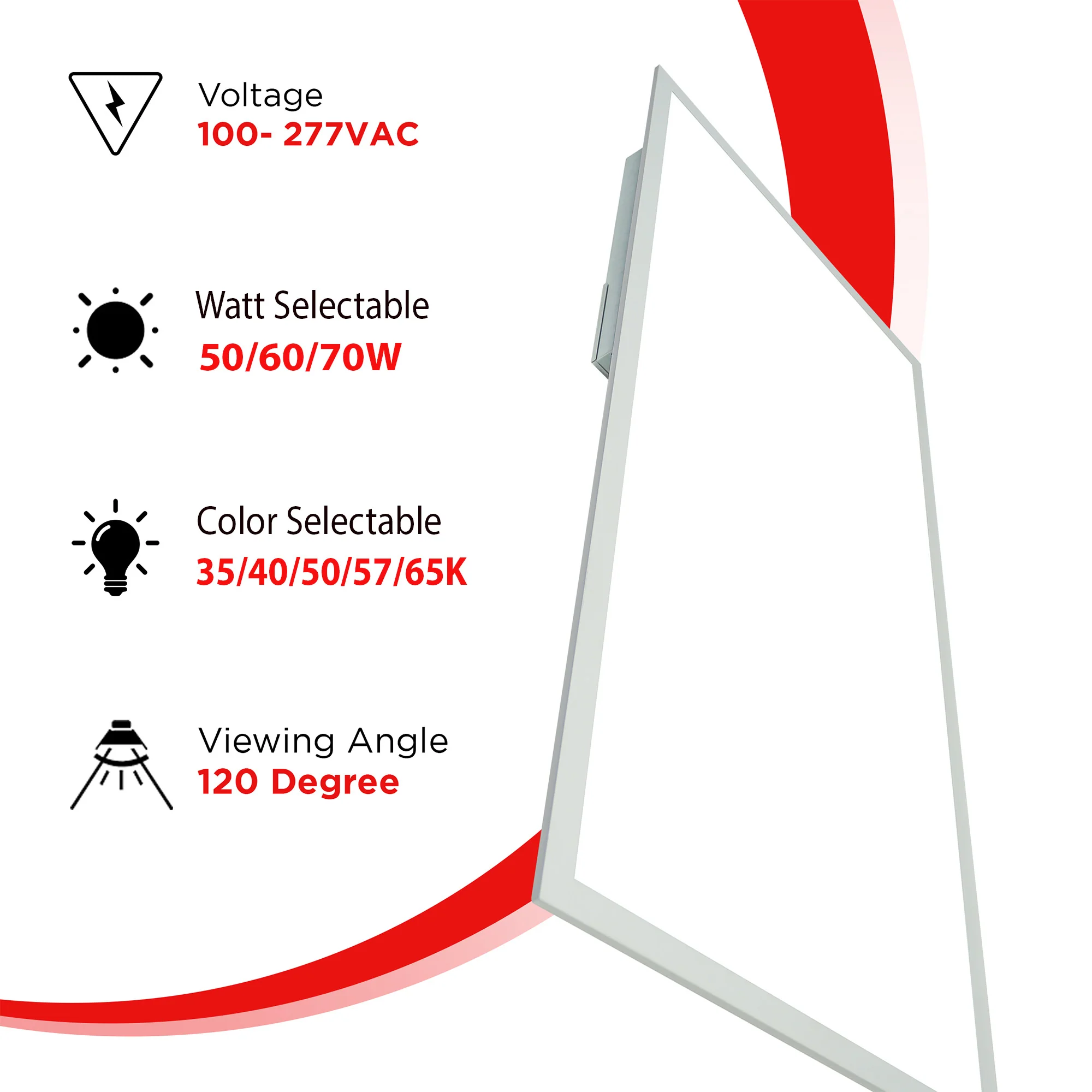 2x4 LED Backlit Panel Light 5CCT (35/40/50/57/65K) - Watt Selectable(70/60/50/40/30W) - V2 - ETL- 4 Pack #308 - Image 2