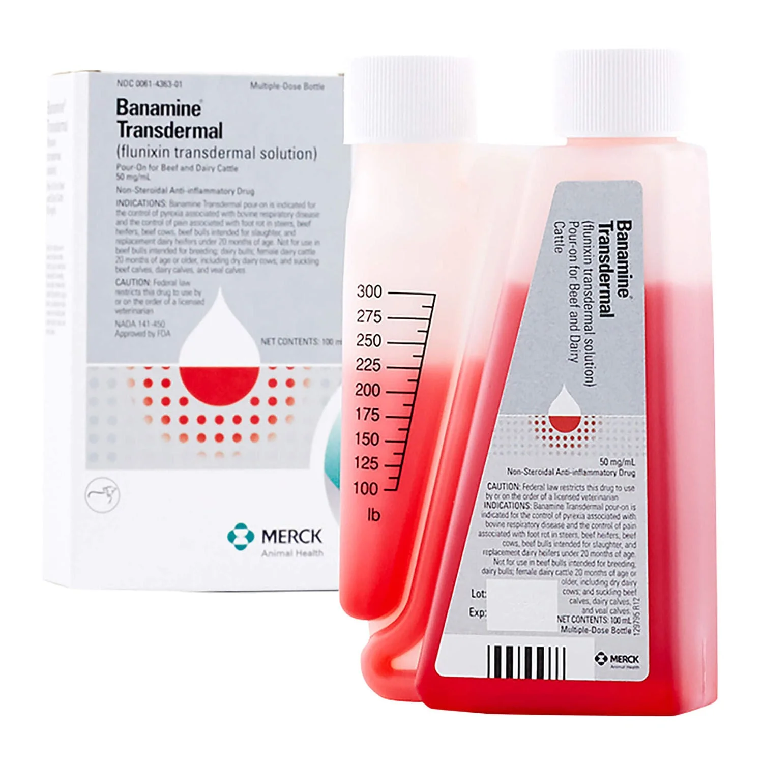 Rx Banamine Transdermal (flunixin transdermal solution) Pour-on for Cattle - Image 1