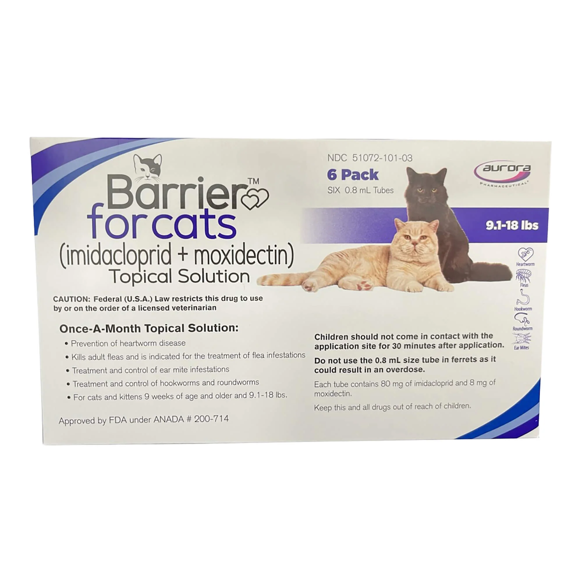 Rx Barrier (imidacloprid + moxidectin) Once-a-month Topical Solution for Cats - Image 3