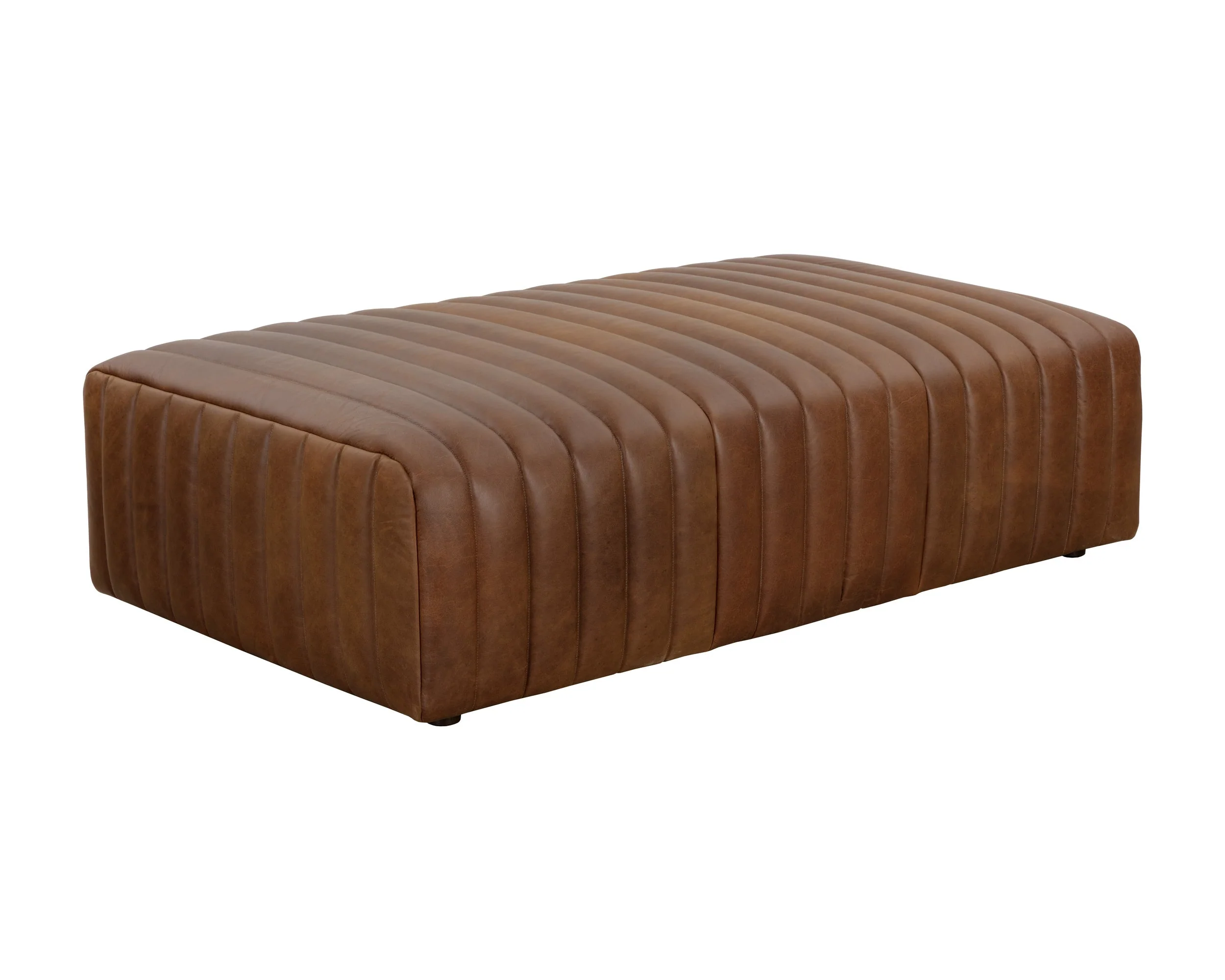 Lewin Ottoman – Rectangular – Lucia Tobacco Leather
