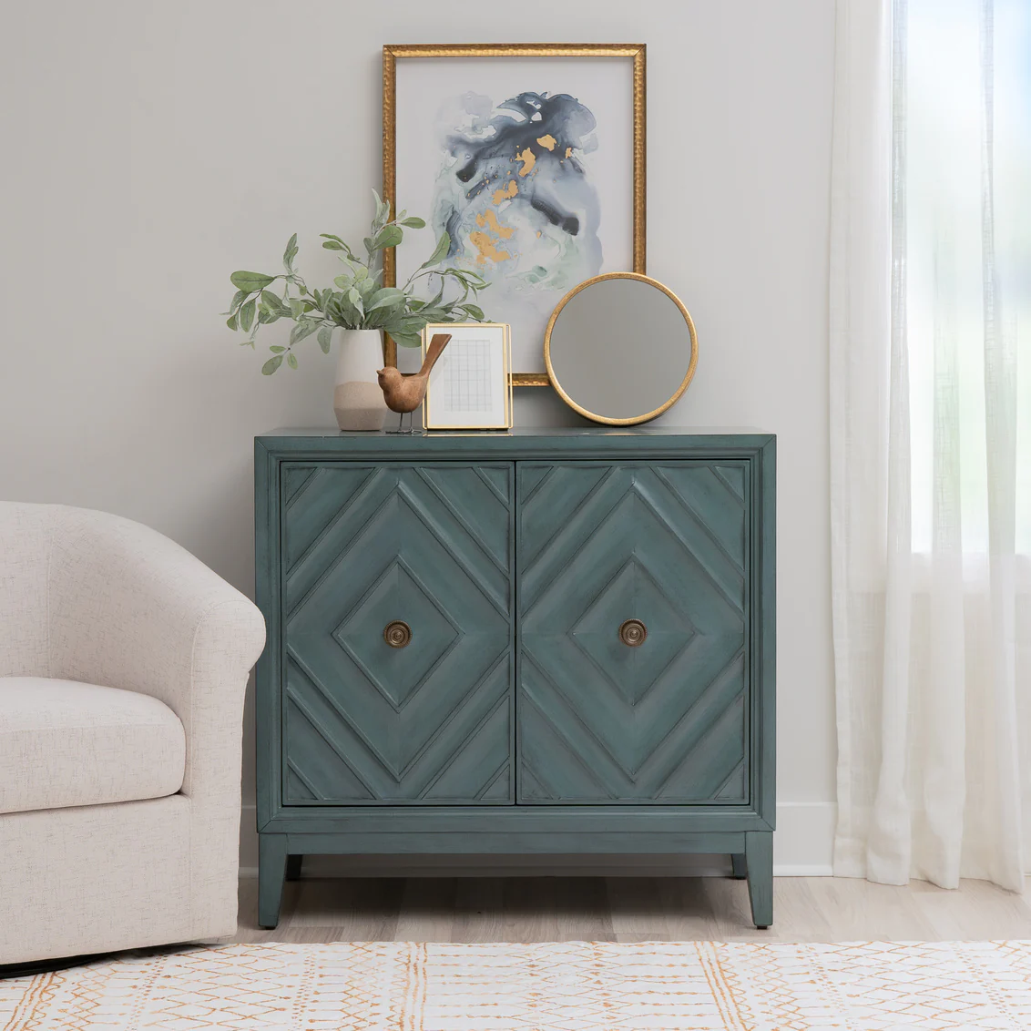 DIAN DIAMOND BLUE 2 DOOR CABINET 24A2006BLU - Image 3