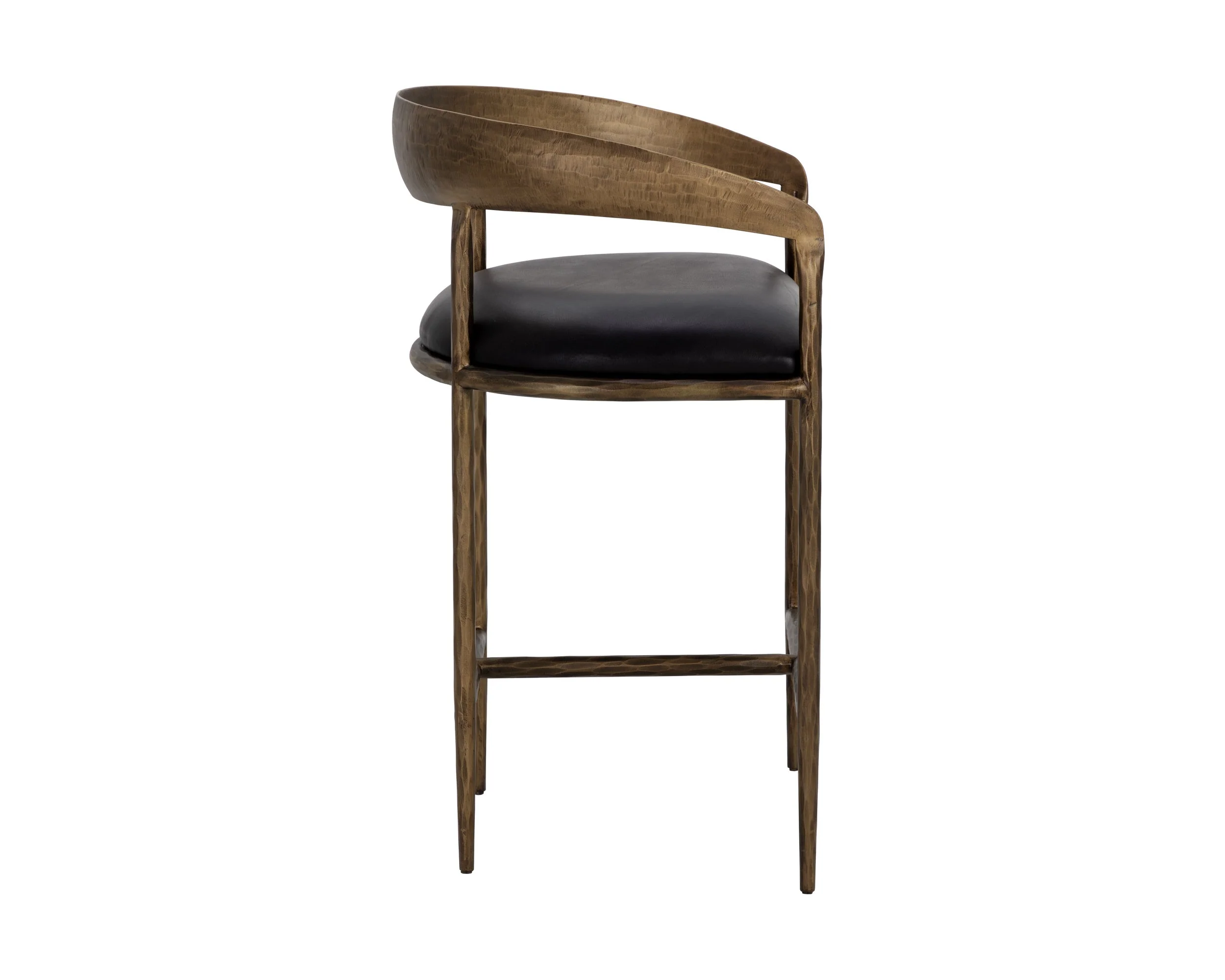 Zanatta Counter Stool - Charcoal Black Leather - Image 3