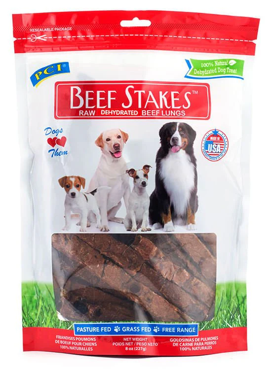 Beef Stakes for Dogs – Single Ingredient Air-Dried Beef Lung Treats - Image 1