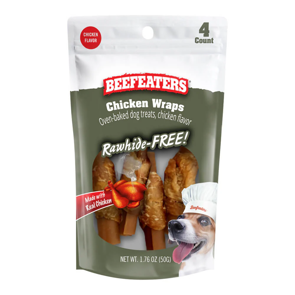 Beefeaters Chicken Wraps, Rawhide Free, 4 ct, Case of 12 - Image 1