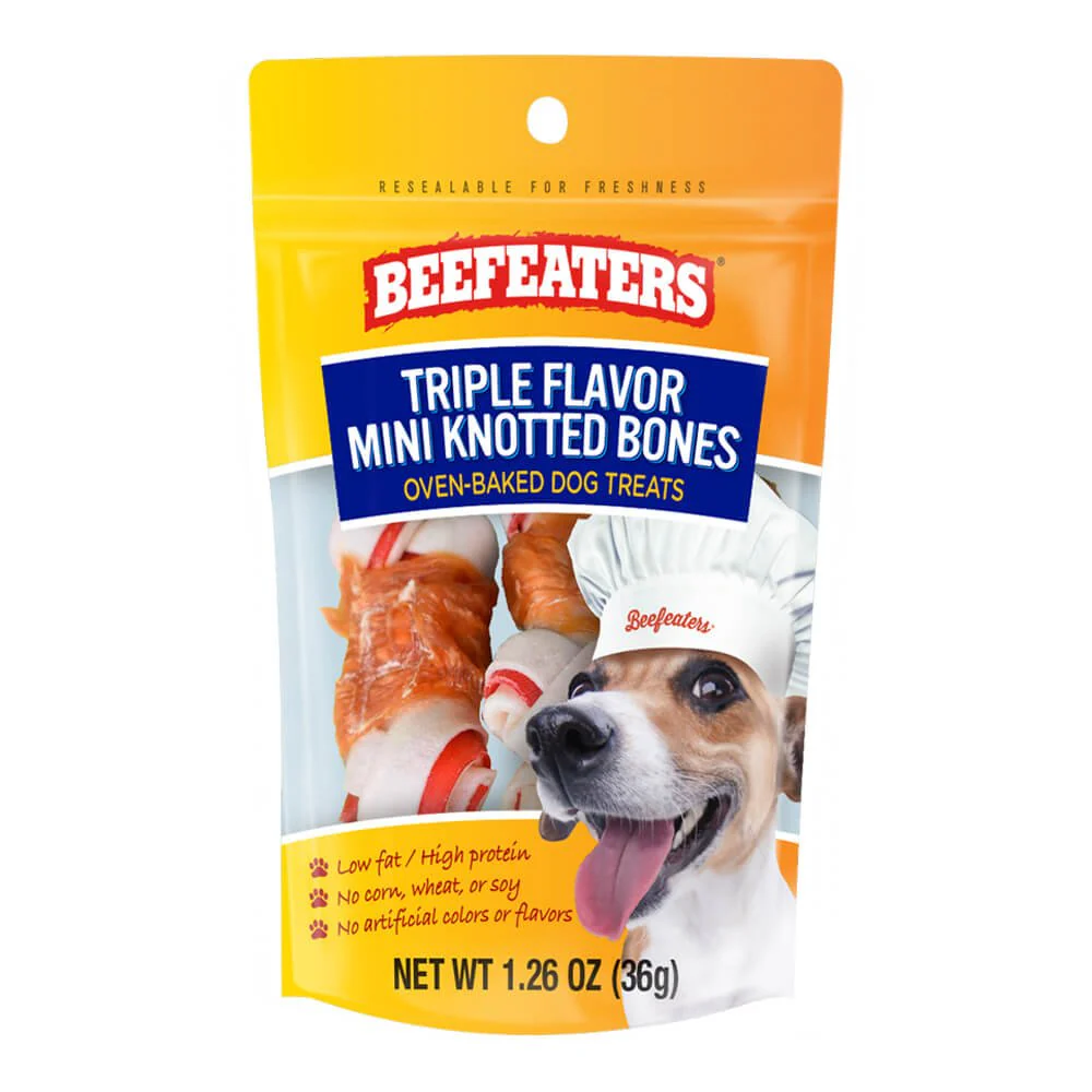 Beefeaters Triple Flavor Mini Knot Bones, 1.26 oz, Case of 12 - Image 1