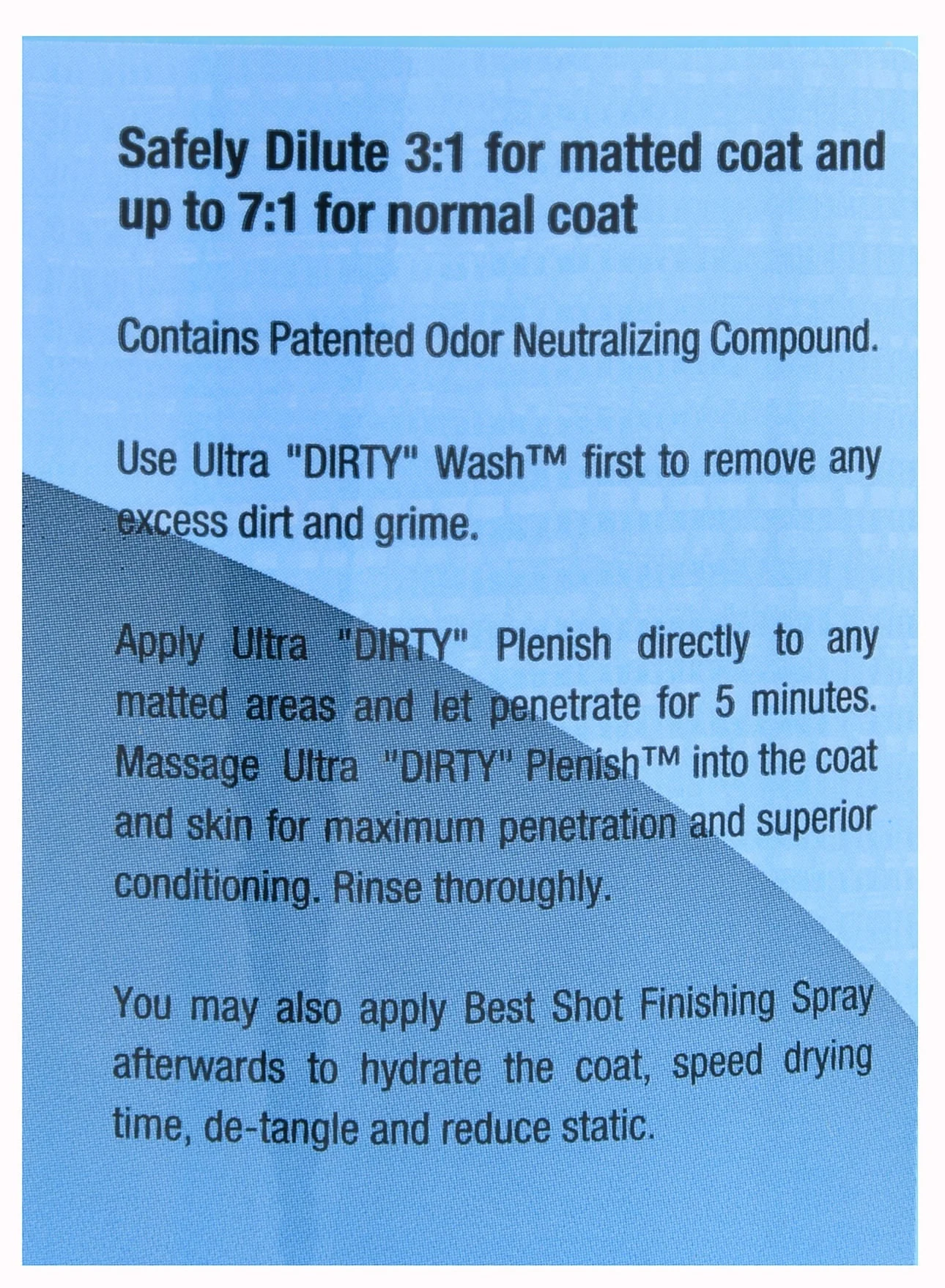 Best Shot Ultra Dirty Plenish Conditioner for Dogs & Cats - Image 2